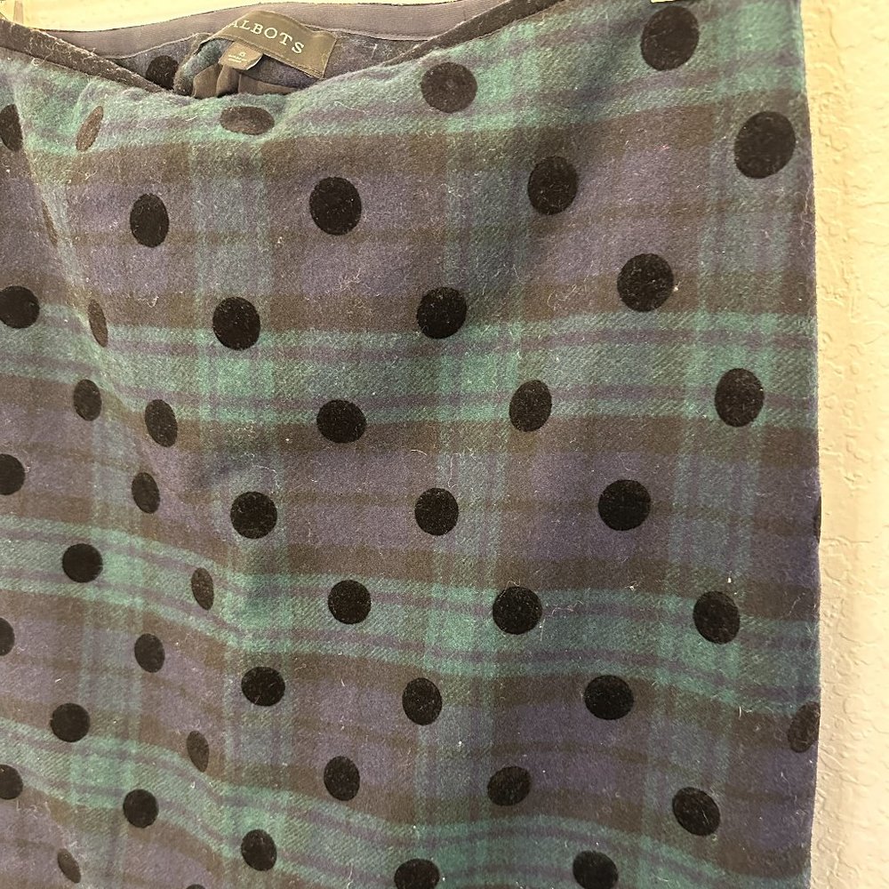 Talbots Plaid + Polka Dot Pencil Skirt Size 6